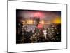 Instants of NY Series - Landscape Foggy Night in Manhattan with the New Yorker Hotel View-Philippe Hugonnard-Mounted Art Print