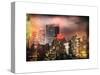 Instants of NY Series - Landscape Foggy Night in Manhattan with the New Yorker Hotel View-Philippe Hugonnard-Stretched Canvas