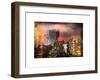 Instants of NY Series - Landscape Foggy Night in Manhattan with the New Yorker Hotel View-Philippe Hugonnard-Framed Art Print