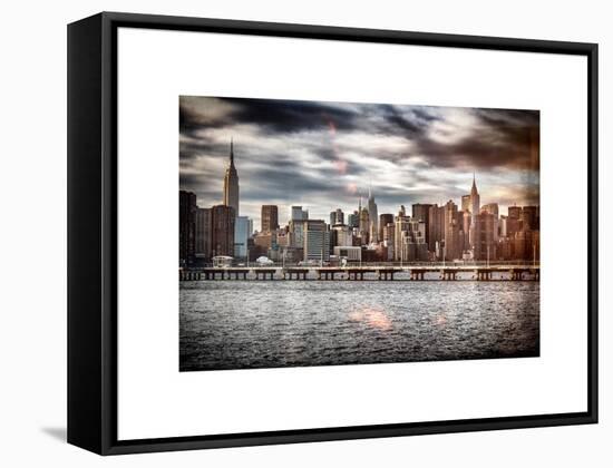 Instants of NY Series - Landscape with the Chrysler Building and Empire State Building Views-Philippe Hugonnard-Framed Stretched Canvas