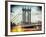 Instants of NY Series - Manhattan Bridge with Empire State Building Center from Brooklyn Bridge-Philippe Hugonnard-Framed Photographic Print