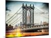 Instants of NY Series - Manhattan Bridge with Empire State Building Center from Brooklyn Bridge-Philippe Hugonnard-Mounted Photographic Print