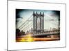 Instants of NY Series - Manhattan Bridge with Empire State Building Center from Brooklyn Bridge-Philippe Hugonnard-Mounted Art Print
