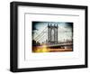 Instants of NY Series - Manhattan Bridge with Empire State Building Center from Brooklyn Bridge-Philippe Hugonnard-Framed Art Print