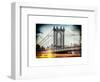 Instants of NY Series - Manhattan Bridge with Empire State Building Center from Brooklyn Bridge-Philippe Hugonnard-Framed Art Print