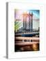 Instants of NY Series - Manhattan Bridge with Empire State Building Center from Brooklyn Bridge-Philippe Hugonnard-Stretched Canvas