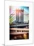 Instants of NY Series - Manhattan Bridge with Empire State Building Center from Brooklyn Bridge-Philippe Hugonnard-Mounted Art Print