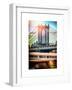 Instants of NY Series - Manhattan Bridge with Empire State Building Center from Brooklyn Bridge-Philippe Hugonnard-Framed Art Print