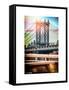 Instants of NY Series - Manhattan Bridge with Empire State Building Center from Brooklyn Bridge-Philippe Hugonnard-Framed Stretched Canvas