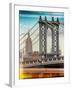 Instants of NY Series - Manhattan Bridge with the Empire State Building from Brooklyn Bridge-Philippe Hugonnard-Framed Photographic Print