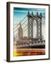 Instants of NY Series - Manhattan Bridge with the Empire State Building from Brooklyn Bridge-Philippe Hugonnard-Framed Photographic Print