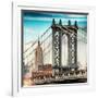 Instants of NY Series - Manhattan Bridge with the Empire State Building from Brooklyn Bridge-Philippe Hugonnard-Framed Photographic Print