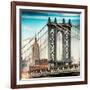 Instants of NY Series - Manhattan Bridge with the Empire State Building from Brooklyn Bridge-Philippe Hugonnard-Framed Photographic Print