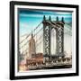 Instants of NY Series - Manhattan Bridge with the Empire State Building from Brooklyn Bridge-Philippe Hugonnard-Framed Photographic Print