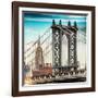 Instants of NY Series - Manhattan Bridge with the Empire State Building from Brooklyn Bridge-Philippe Hugonnard-Framed Photographic Print