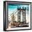 Instants of NY Series - Manhattan Bridge with the Empire State Building from Brooklyn Bridge-Philippe Hugonnard-Framed Photographic Print