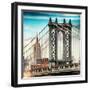 Instants of NY Series - Manhattan Bridge with the Empire State Building from Brooklyn Bridge-Philippe Hugonnard-Framed Photographic Print