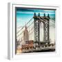 Instants of NY Series - Manhattan Bridge with the Empire State Building from Brooklyn Bridge-Philippe Hugonnard-Framed Photographic Print