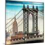 Instants of NY Series - Manhattan Bridge with the Empire State Building from Brooklyn Bridge-Philippe Hugonnard-Mounted Photographic Print