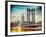 Instants of NY Series - Manhattan Bridge with the Empire State Building from Brooklyn Bridge-Philippe Hugonnard-Framed Photographic Print