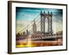 Instants of NY Series - Manhattan Bridge with the Empire State Building from Brooklyn Bridge-Philippe Hugonnard-Framed Photographic Print