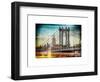 Instants of NY Series - Manhattan Bridge with the Empire State Building from Brooklyn Bridge-Philippe Hugonnard-Framed Art Print