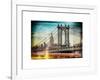 Instants of NY Series - Manhattan Bridge with the Empire State Building from Brooklyn Bridge-Philippe Hugonnard-Framed Art Print