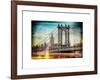 Instants of NY Series - Manhattan Bridge with the Empire State Building from Brooklyn Bridge-Philippe Hugonnard-Framed Art Print