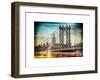 Instants of NY Series - Manhattan Bridge with the Empire State Building from Brooklyn Bridge-Philippe Hugonnard-Framed Art Print