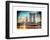 Instants of NY Series - Manhattan Bridge with the Empire State Building from Brooklyn Bridge-Philippe Hugonnard-Framed Art Print