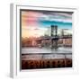 Instants of NY Series - Manhattan Bridge with the Empire State Building from Brooklyn-Philippe Hugonnard-Framed Photographic Print