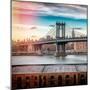 Instants of NY Series - Manhattan Bridge with the Empire State Building from Brooklyn-Philippe Hugonnard-Mounted Photographic Print