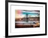 Instants of NY Series - Manhattan Bridge with the Empire State Building from Brooklyn-Philippe Hugonnard-Framed Art Print