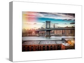 Instants of NY Series - Manhattan Bridge with the Empire State Building from Brooklyn-Philippe Hugonnard-Stretched Canvas