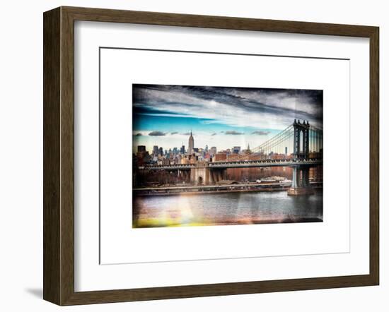 Instants of NY Series - Midtown NYC with Manhattan Bridge and Empire State Building-Philippe Hugonnard-Framed Art Print