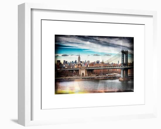Instants of NY Series - Midtown NYC with Manhattan Bridge and Empire State Building-Philippe Hugonnard-Framed Art Print