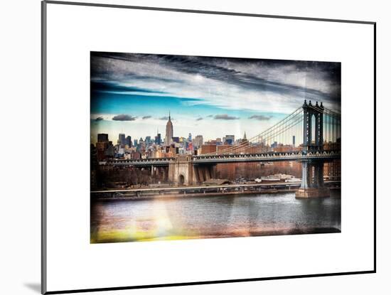 Instants of NY Series - Midtown NYC with Manhattan Bridge and Empire State Building-Philippe Hugonnard-Mounted Art Print