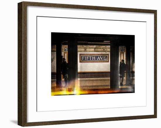 Instants of NY Series - Moment of Life in NYC Subway Station to the Fifth Avenue - Manhattan-Philippe Hugonnard-Framed Art Print