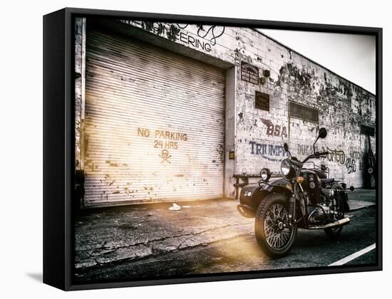 Instants of NY Series - Motorcycle Garage in Brooklyn - Manhattan - New York - United States - USA-Philippe Hugonnard-Framed Stretched Canvas