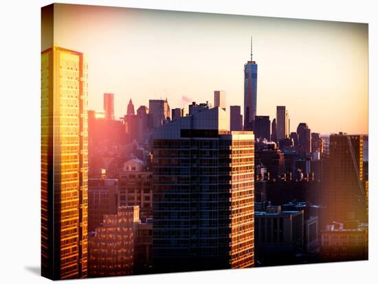 Instants of NY Series - NYC Cityscape with the One World Trade Center (1WTC) at Sunset-Philippe Hugonnard-Stretched Canvas