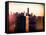 Instants of NY Series - NYC Cityscape with the One World Trade Center (1WTC) at Sunset-Philippe Hugonnard-Framed Stretched Canvas