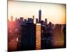 Instants of NY Series - NYC Cityscape with the One World Trade Center (1WTC) at Sunset-Philippe Hugonnard-Mounted Photographic Print