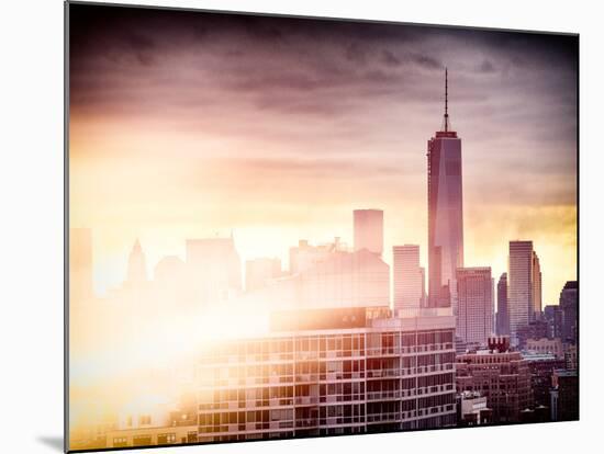 Instants of NY Series - NYC Cityscape with the One World Trade Center (1WTC) at Sunset-Philippe Hugonnard-Mounted Photographic Print