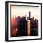 Instants of NY Series - NYC Cityscape with the One World Trade Center (1WTC) at Sunset-Philippe Hugonnard-Framed Photographic Print