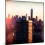 Instants of NY Series - NYC Cityscape with the One World Trade Center (1WTC) at Sunset-Philippe Hugonnard-Mounted Photographic Print