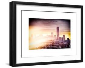 Instants of NY Series - NYC Cityscape with the One World Trade Center (1WTC) at Sunset-Philippe Hugonnard-Framed Art Print