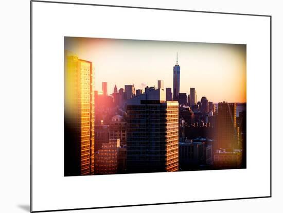 Instants of NY Series - NYC Cityscape with the One World Trade Center (1WTC) at Sunset-Philippe Hugonnard-Mounted Art Print