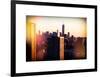 Instants of NY Series - NYC Cityscape with the One World Trade Center (1WTC) at Sunset-Philippe Hugonnard-Framed Art Print