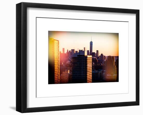 Instants of NY Series - NYC Cityscape with the One World Trade Center (1WTC) at Sunset-Philippe Hugonnard-Framed Art Print
