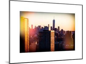 Instants of NY Series - NYC Cityscape with the One World Trade Center (1WTC) at Sunset-Philippe Hugonnard-Mounted Art Print